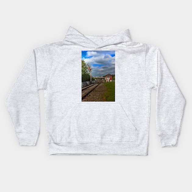 Orton Mere Station and signal box Kids Hoodie by avrilharris